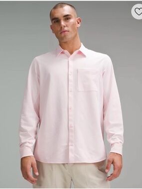 Lululemon Commission Long Sleeve Shirt *Pocket Strawberry Milkshake/White
